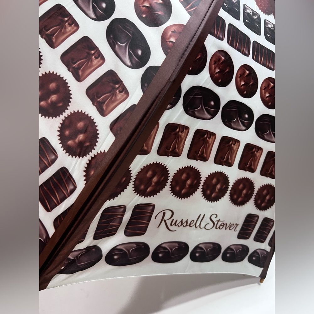 Russell Stover Chocolate Umbrella š« Novelty Wood Handle Gift Idea NWT - Picture 11 of 14